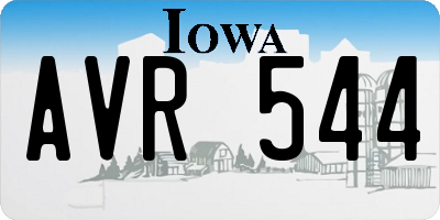IA license plate AVR544
