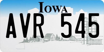 IA license plate AVR545