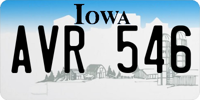 IA license plate AVR546