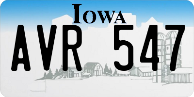 IA license plate AVR547