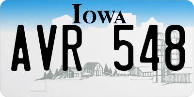 IA license plate AVR548