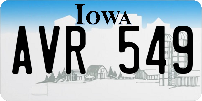 IA license plate AVR549