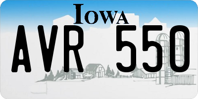 IA license plate AVR550