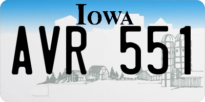 IA license plate AVR551