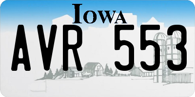 IA license plate AVR553