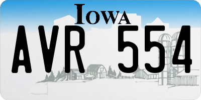 IA license plate AVR554