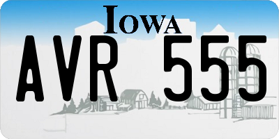 IA license plate AVR555