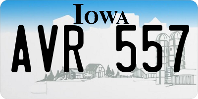 IA license plate AVR557