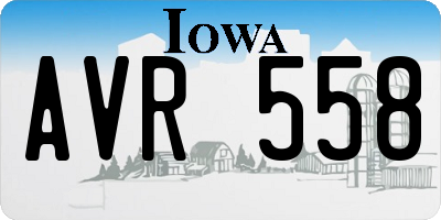 IA license plate AVR558
