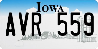 IA license plate AVR559