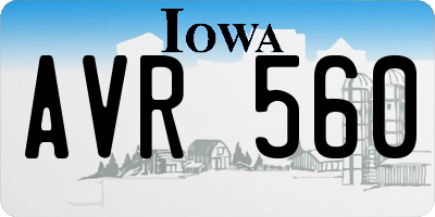 IA license plate AVR560