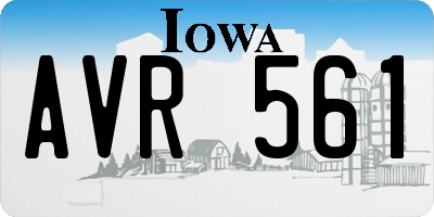 IA license plate AVR561