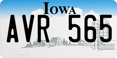 IA license plate AVR565