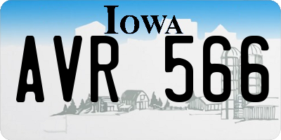 IA license plate AVR566