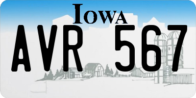 IA license plate AVR567