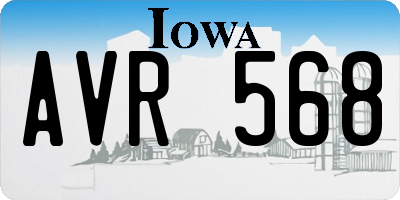 IA license plate AVR568