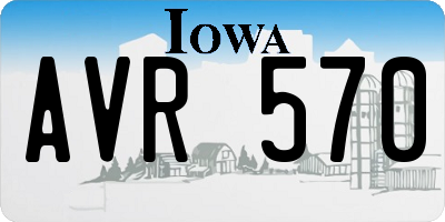 IA license plate AVR570