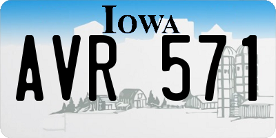 IA license plate AVR571