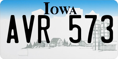 IA license plate AVR573
