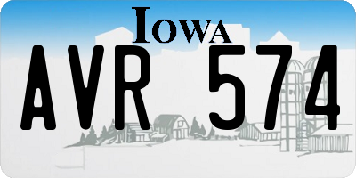 IA license plate AVR574