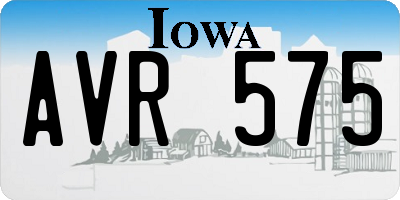 IA license plate AVR575