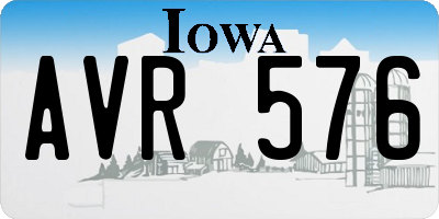 IA license plate AVR576