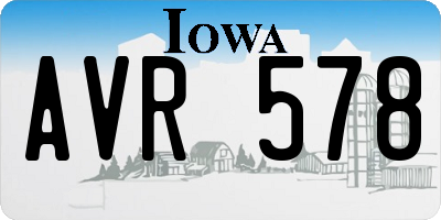 IA license plate AVR578