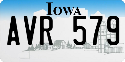 IA license plate AVR579
