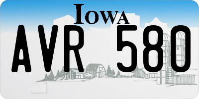 IA license plate AVR580