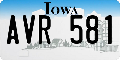 IA license plate AVR581