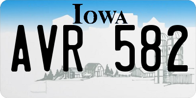 IA license plate AVR582