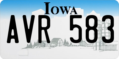 IA license plate AVR583