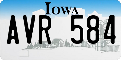 IA license plate AVR584