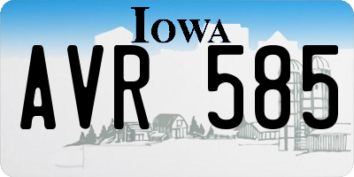 IA license plate AVR585