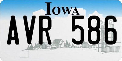 IA license plate AVR586
