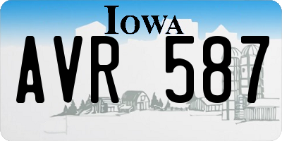 IA license plate AVR587