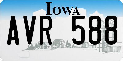 IA license plate AVR588