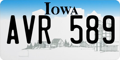 IA license plate AVR589