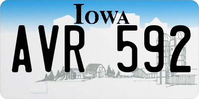 IA license plate AVR592