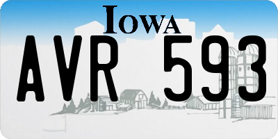 IA license plate AVR593