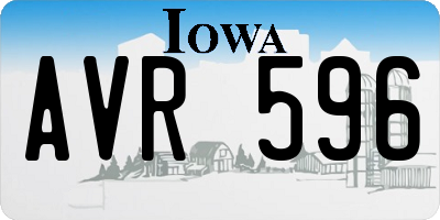IA license plate AVR596