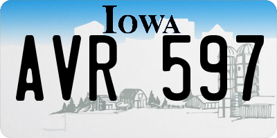 IA license plate AVR597