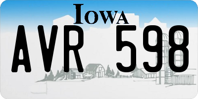 IA license plate AVR598