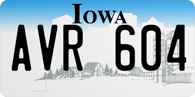IA license plate AVR604