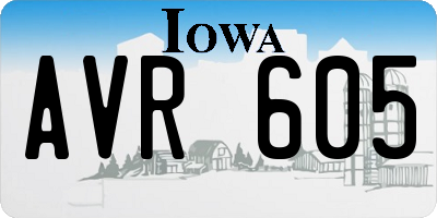 IA license plate AVR605