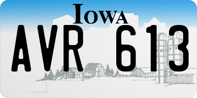 IA license plate AVR613