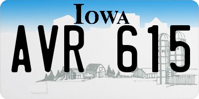 IA license plate AVR615