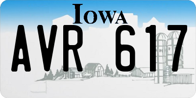 IA license plate AVR617