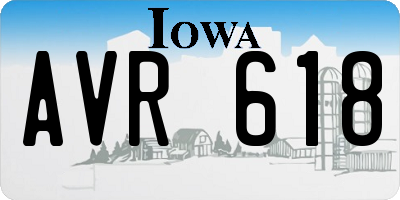 IA license plate AVR618
