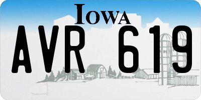 IA license plate AVR619